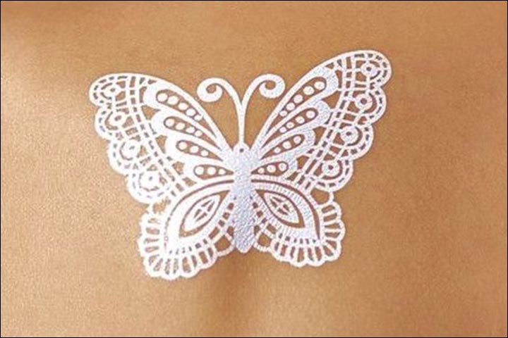 White ink Butterflies